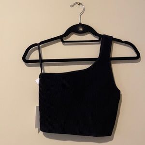 NWT Babaton | Sculpt Knit One-Shoulder Cropped Tank